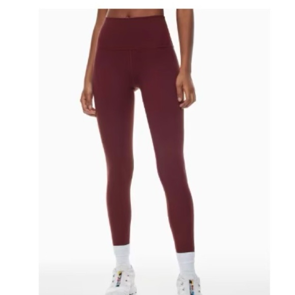 TNA slick maroon cheeky high rise legging